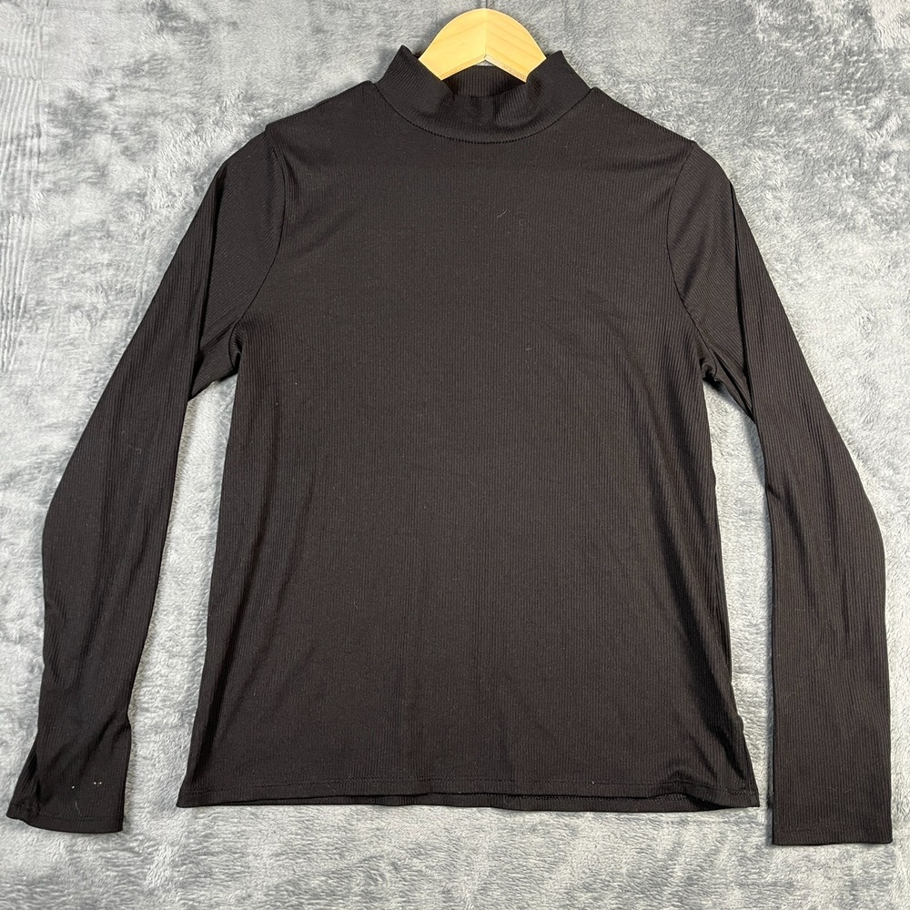 No Boundaries Top Girls XL (15-17) Black Ribbed Mock Neck Long Sleeve Pullover